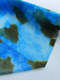Tecido Crepe Chiffon Italiano Fundo do Mar Azul e Tons Terrosos