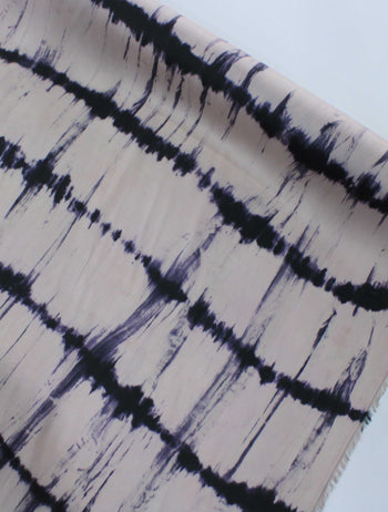 Tecido Crepe Silk Italiano Tie Dye Rosé e Roxo