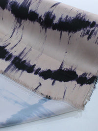 Tecido Crepe Silk Italiano Tie Dye Rosé e Roxo