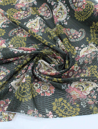 Tecido Crepe Chiffon Italiano Maquinetado Cashmere Tons de Rosa