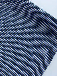 Tecido Crepe Chiffon Italiano Ilusão de Ótica Preto e Azul