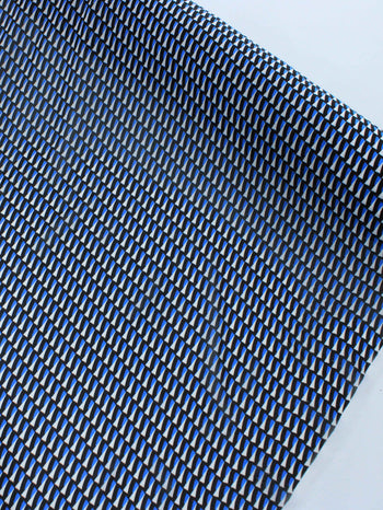 Tecido Crepe Chiffon Italiano Ilusão de Ótica Preto e Azul