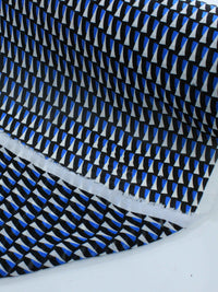 Tecido Crepe Chiffon Italiano Ilusão de Ótica Preto e Azul