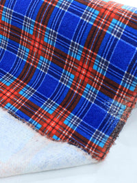 Tecido Tweed Italiano Xadrez Azul e Vermelho