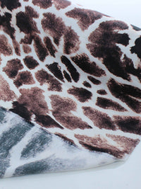 Tecido Viscose Italiana Macro Animal Print Tons de Marrom