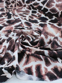 Tecido Viscose Italiana Macro Animal Print Tons de Marrom