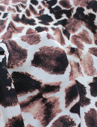 Tecido Viscose Italiana Macro Animal Print Tons de Marrom