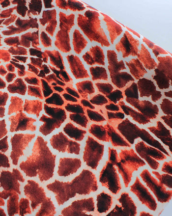 Tecido Viscose Italiana Macro Animal Print Tons de Ferrugem