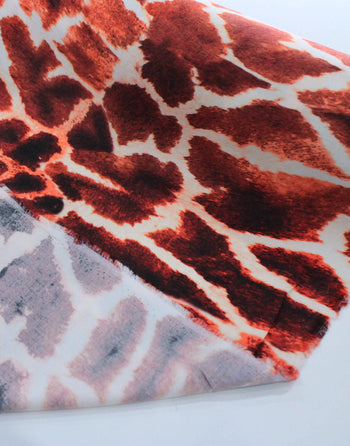 Tecido Viscose Italiana Macro Animal Print Tons de Ferrugem