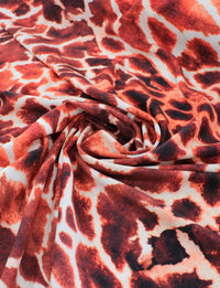 Tecido Viscose Italiana Macro Animal Print Tons de Ferrugem