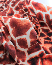 Tecido Viscose Italiana Macro Animal Print Tons de Ferrugem