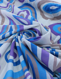 Tecido Cambraia de Algodão Italiano Macro Pingos Tons de Azul e Roxo