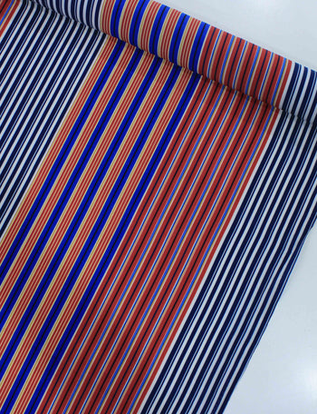 Tecido Crepe Chiffon Italiano Macro Listras Coloridas