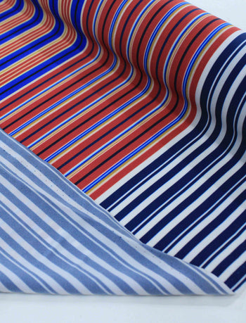 Tecido Crepe Chiffon Italiano Macro Listras Coloridas