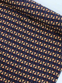 Tecido Crepe Italiano Arcos Amarelo e Azul