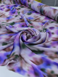 Tecido Crepe Chiffon Italiano Manchas Roxo e Rosa
