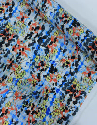 Tecido Viscose Italiano Flores em Aquarela Amarelo