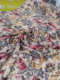 Tecido Viscose Italiano Colagens Coloridas