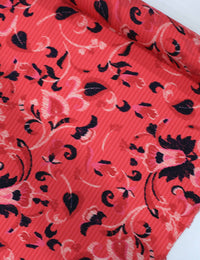 Tecido Crepe Silk Italiano Flores em Vermelho