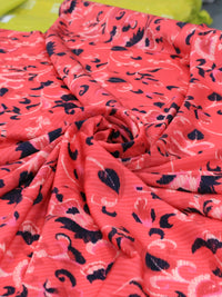 Tecido Crepe Silk Italiano Flores em Vermelho