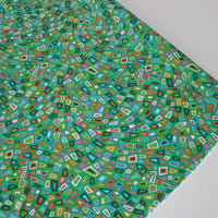 Tecido Viscose Italiana Geométrico Irregular Verde