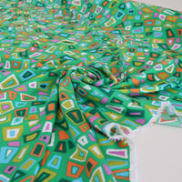 Tecido Viscose Italiana Geométrico Irregular Verde