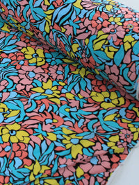 Tecido Viscose Mista com Poliamida Floral Colorido
