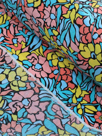 Tecido Viscose Mista com Poliamida Floral Colorido
