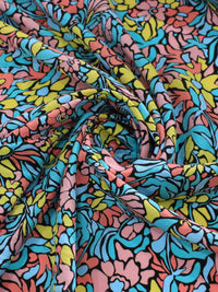Tecido Viscose Mista com Poliamida Floral Colorido