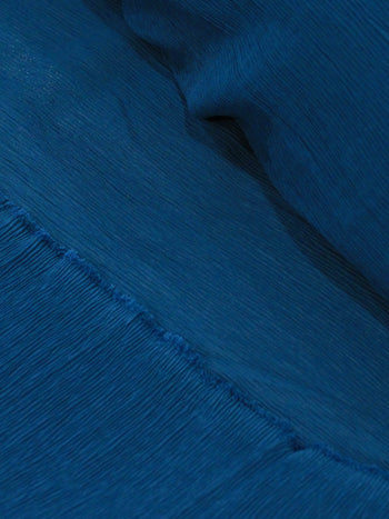Tecido Crepe Plissado Azul Petróleo