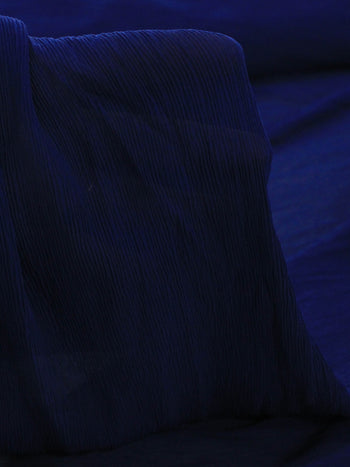 Tecido Crepe Micro Plissado Azul Marinho