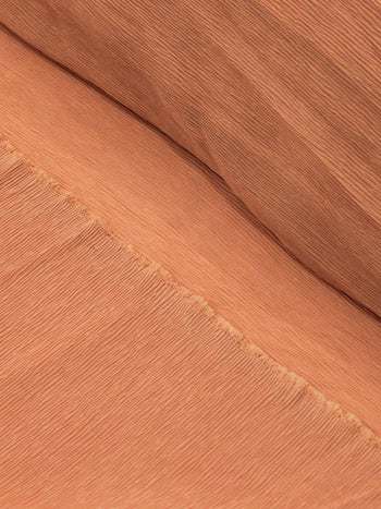 Tecido Crepe Micro Plissado Salmão Forte