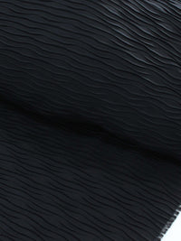 Tecido Crepe Plissado Ondas Preto