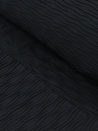 Tecido Crepe Plissado Ondas Preto