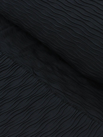 Tecido Crepe Plissado Ondas Preto