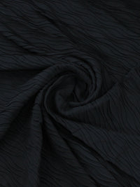 Tecido Crepe Plissado Ondas Preto