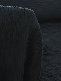 Tecido Crepe Plissado Ondas Preto