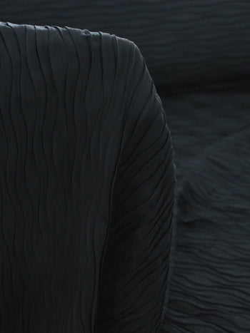 Tecido Crepe Plissado Ondas Preto