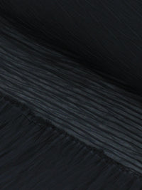 Tecido Crepe Plissado Tranças Preto
