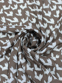 Tecido Crepe Acetinado Animais Marrom