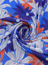 Tecido Crepe GGT Flores Tons de Azul