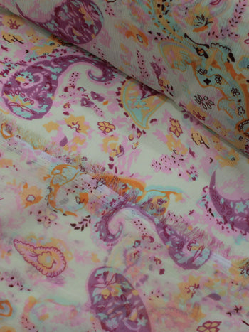 Tecido Crepe Chiffon Cashmere Tons Claros