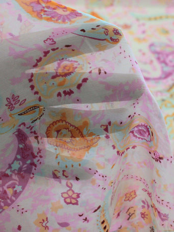 Tecido Crepe Chiffon Cashmere Tons Claros