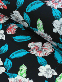 Tecido Crepe Bubble Azul, Rosa e Preto