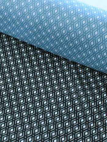 Tecido Crepe GGT Micro Losangos Preto e Branco