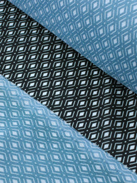 Tecido Crepe GGT Micro Losangos Preto e Branco