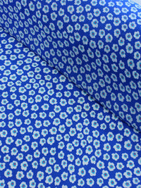 Tecido Crepe GGT Micro Floral Branco e Azul