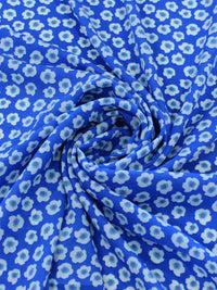 Tecido Crepe GGT Micro Floral Branco e Azul