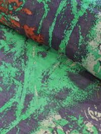 Tecido Crepe Chiffon Paisagens Abstratas Verde