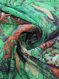 Tecido Crepe Chiffon Paisagens Abstratas Verde